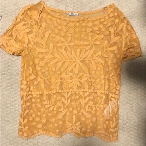 Yellow Zara Lace Top